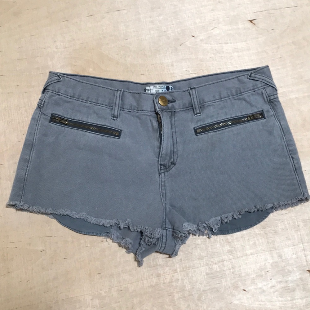 Free People "Amongst The Stars" Gray Cutoff Jean Shorts Size 29